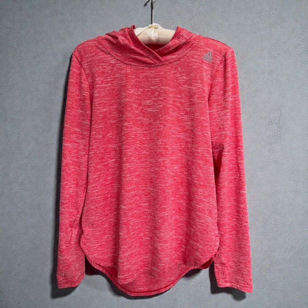 Reebok pink hooded pullover top